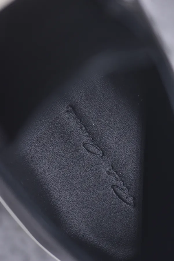 RO Rickowens Fat Sneaker Black Grained Calfskin