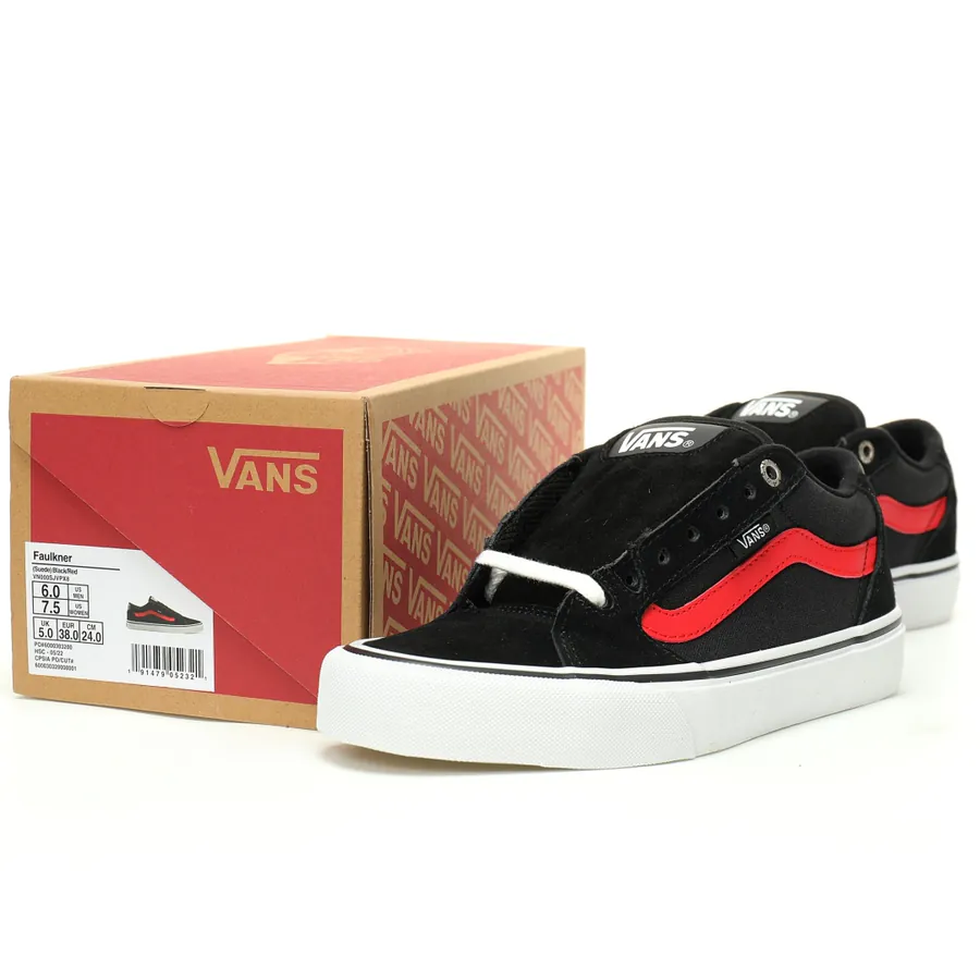 Vans Old Skool Faulkner Black White Retro Suede Slip On Skate Shoes