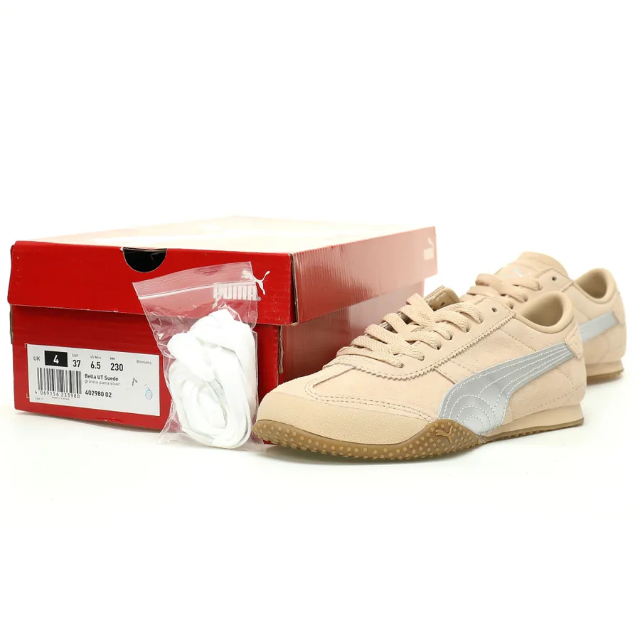 Bella UT Low Retro Style Sneaker with Grained Leather and Soft Foam Comfort
