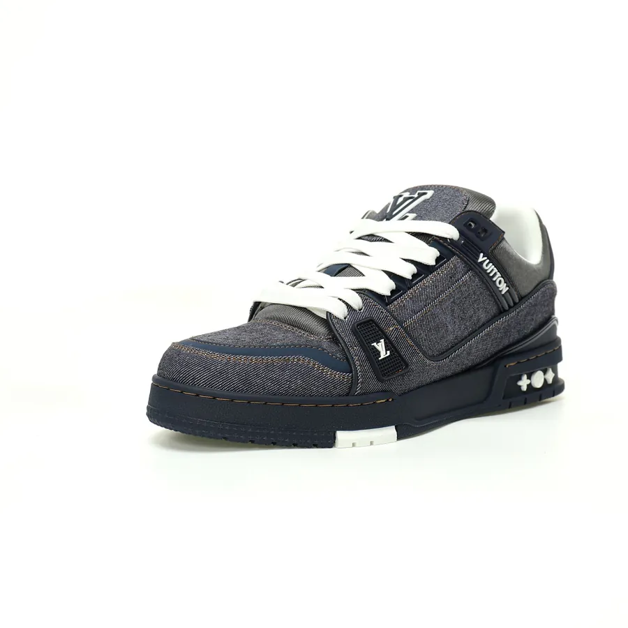 Louis Vuitton Trainer Sneaker Low in Denim Monogram