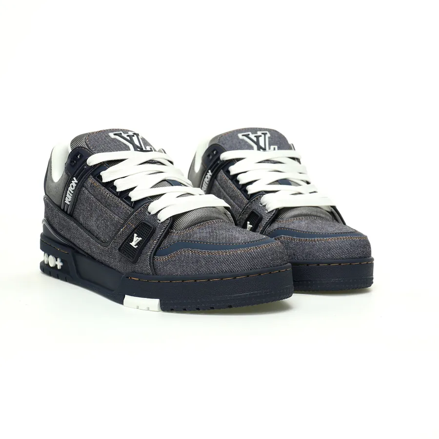 Louis Vuitton Trainer Sneaker Low in Denim Monogram