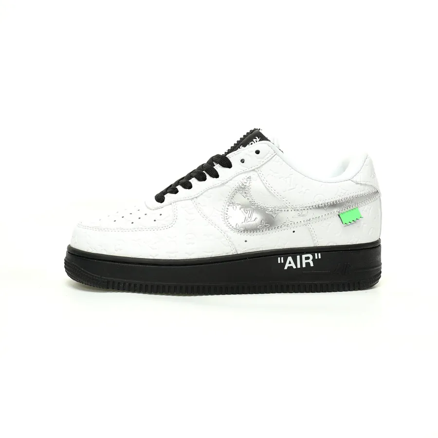Louis Vuitton x Air Force 1 Low in White, Silver, Black Monogram