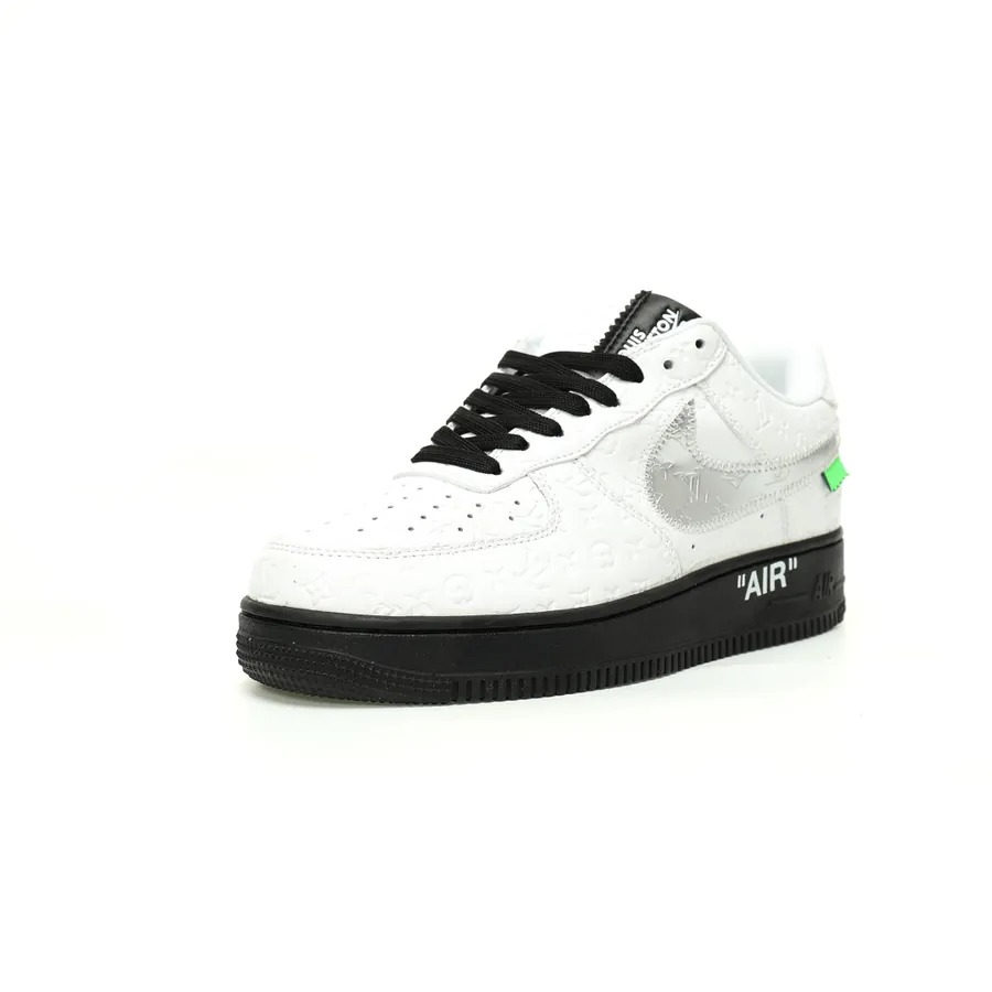 Louis Vuitton x Air Force 1 Low in White, Silver, Black Monogram