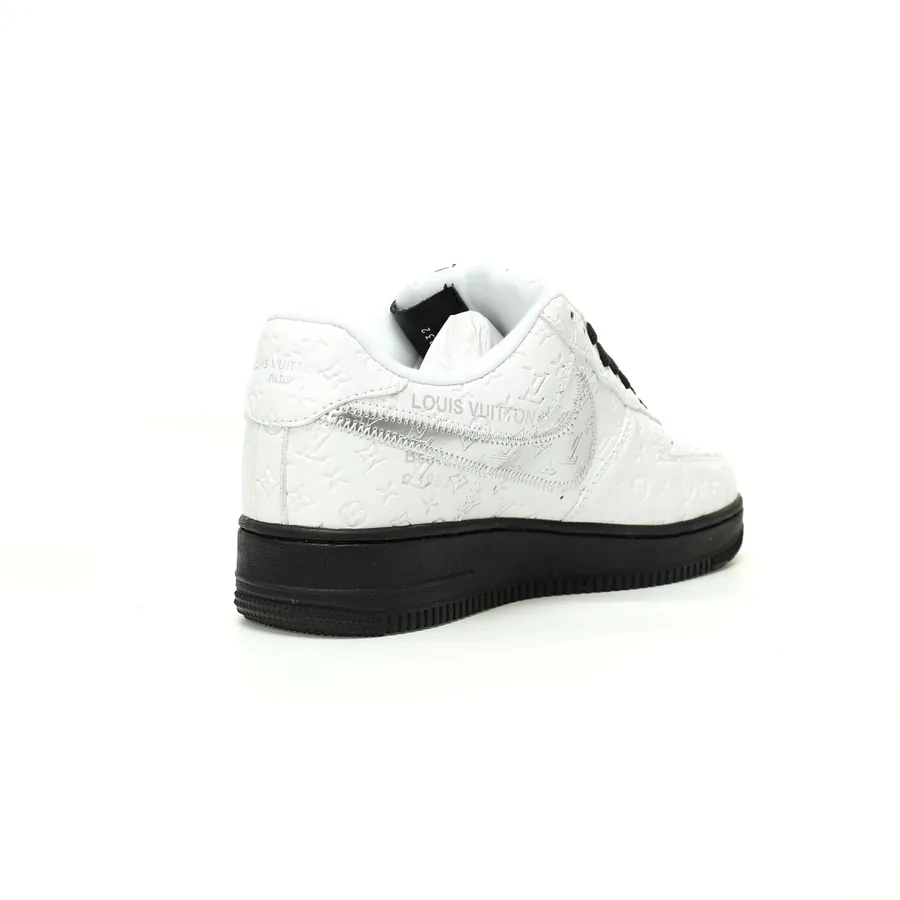 Louis Vuitton x Air Force 1 Low in White, Silver, Black Monogram