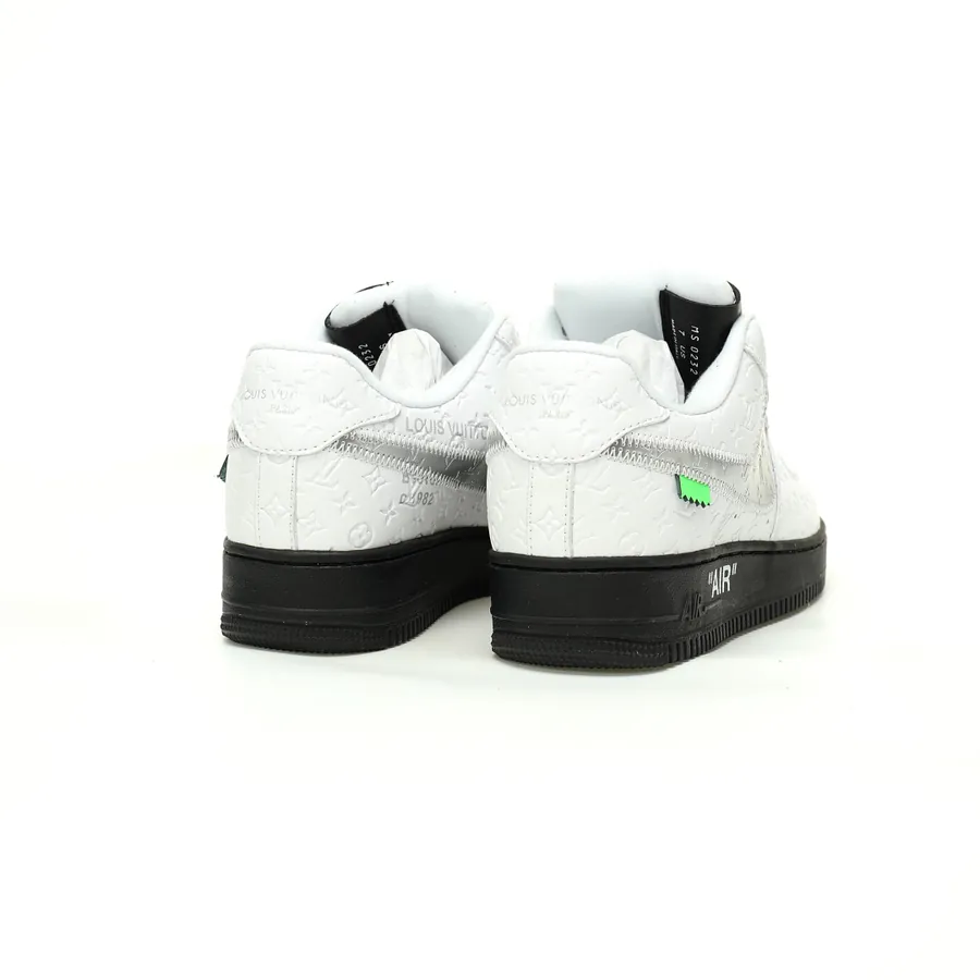 Louis Vuitton x Air Force 1 Low in White, Silver, Black Monogram