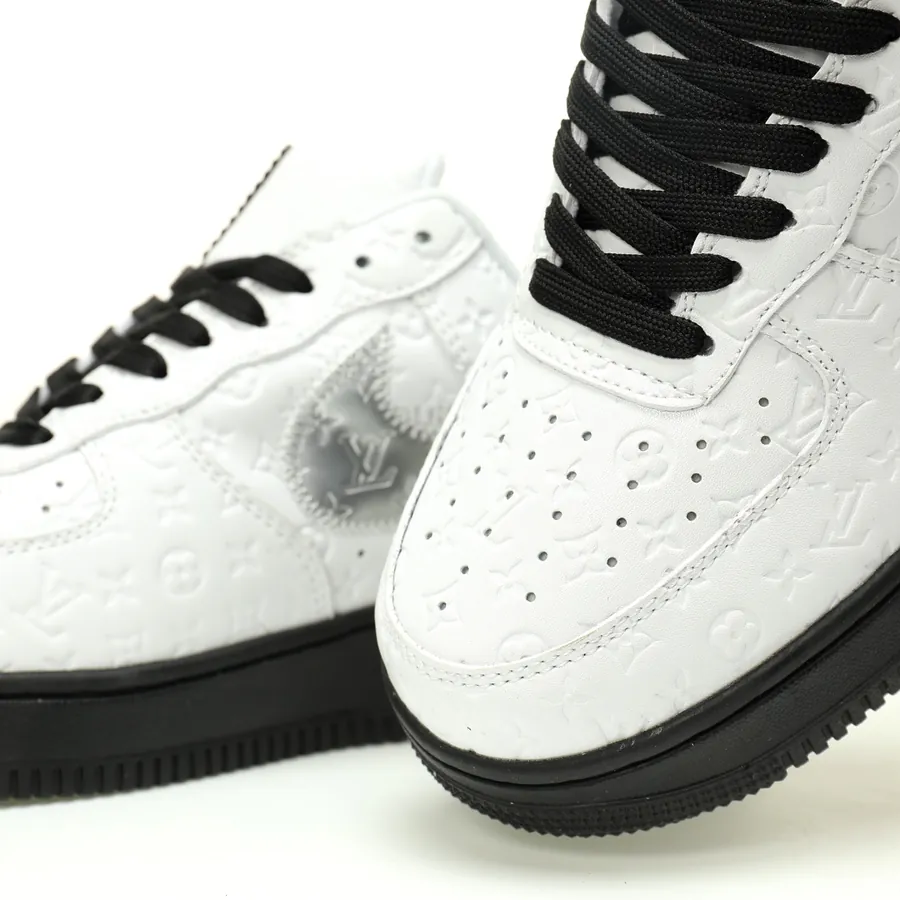 Louis Vuitton x Air Force 1 Low in White, Silver, Black Monogram
