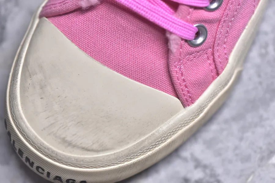 BALENCIAGA Paris Worn Effect Canvas Low Sneaker