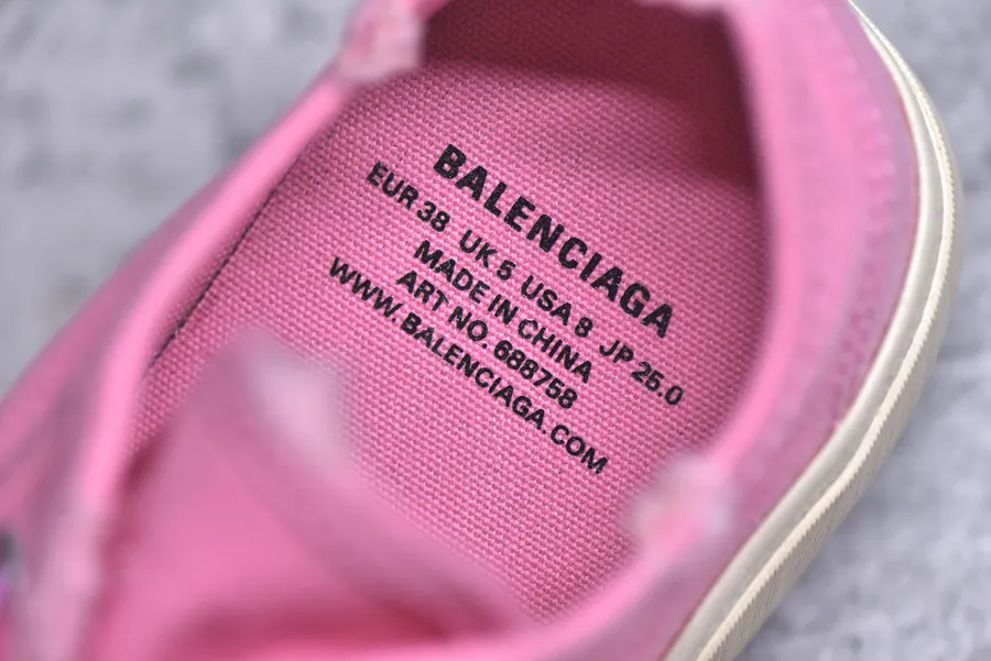 BALENCIAGA Paris Worn Effect Canvas Low Sneaker