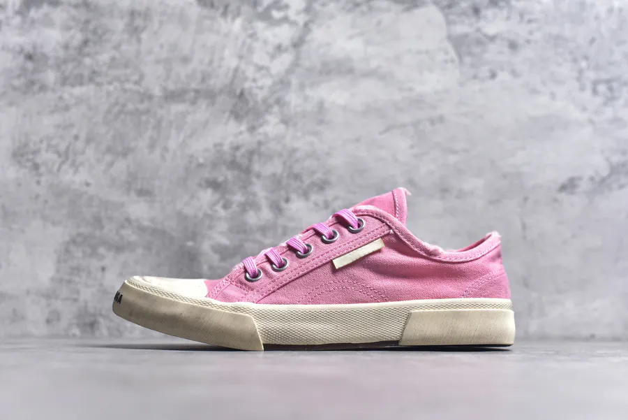 BALENCIAGA Paris Worn Effect Canvas Low Top Sneaker