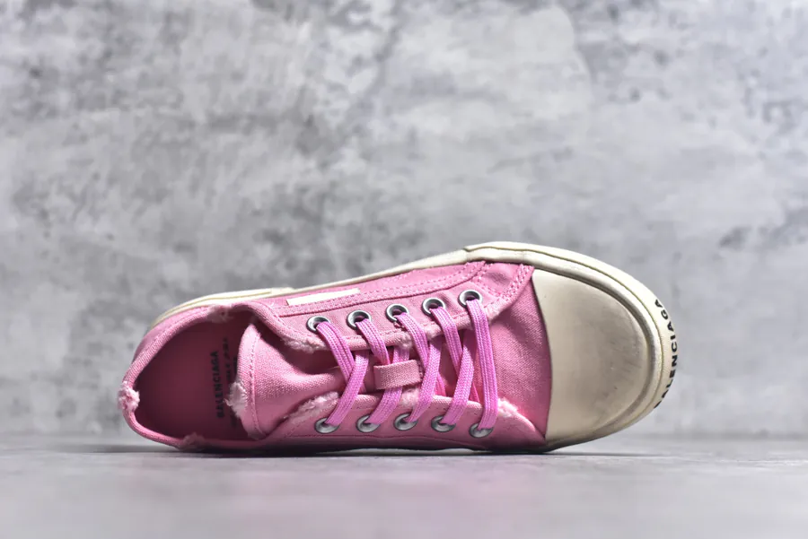 BALENCIAGA Paris Worn Effect Canvas Low Top Sneaker