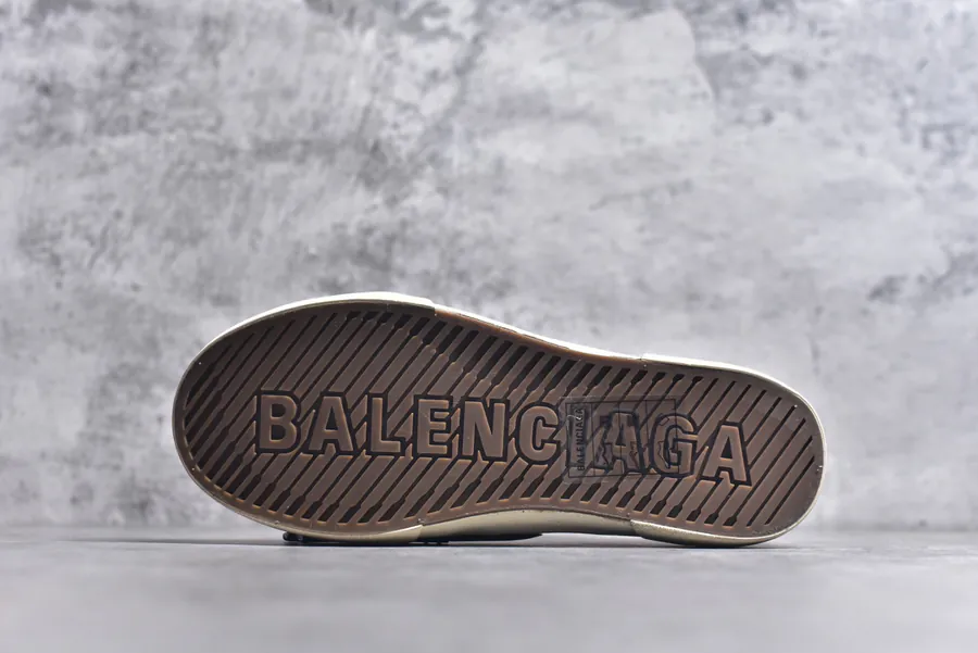 BALENCIAGA Paris Worn Effect Canvas Low Top Sneaker