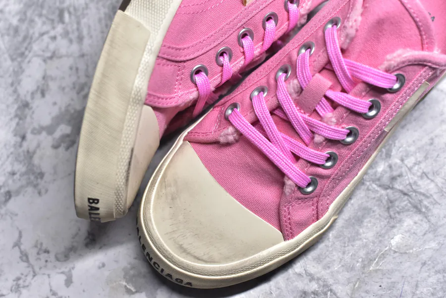 BALENCIAGA Paris Worn Effect Canvas Low Top Sneaker