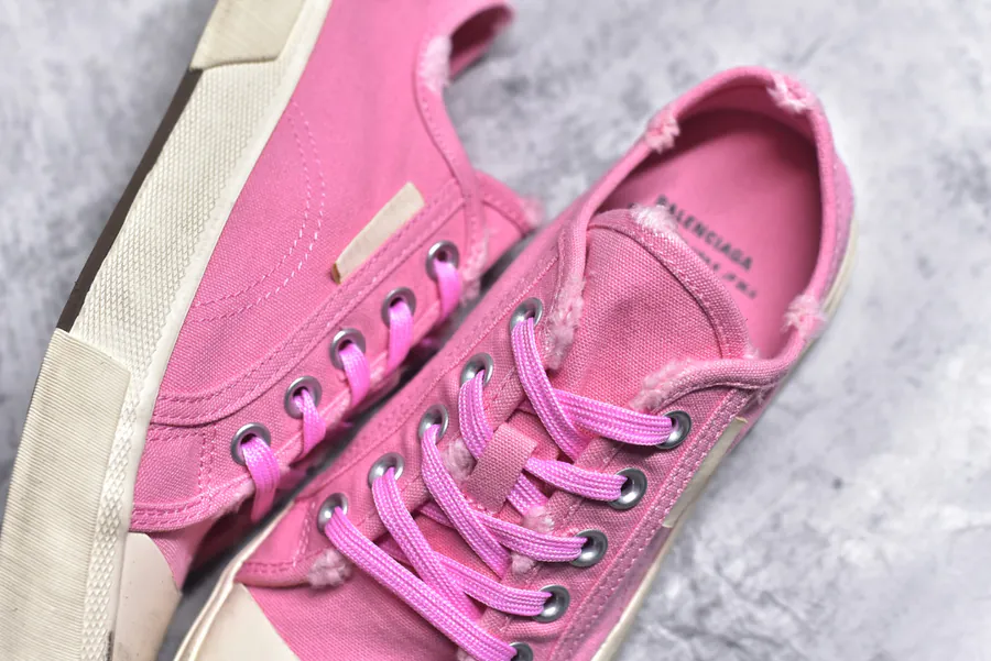 BALENCIAGA Paris Worn Effect Canvas Low Top Sneaker