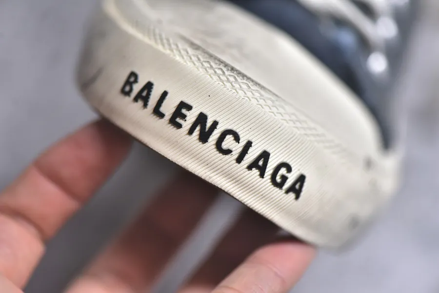 BALENCIAGA Paris Worn Effect Low Top Canvas Sneakers