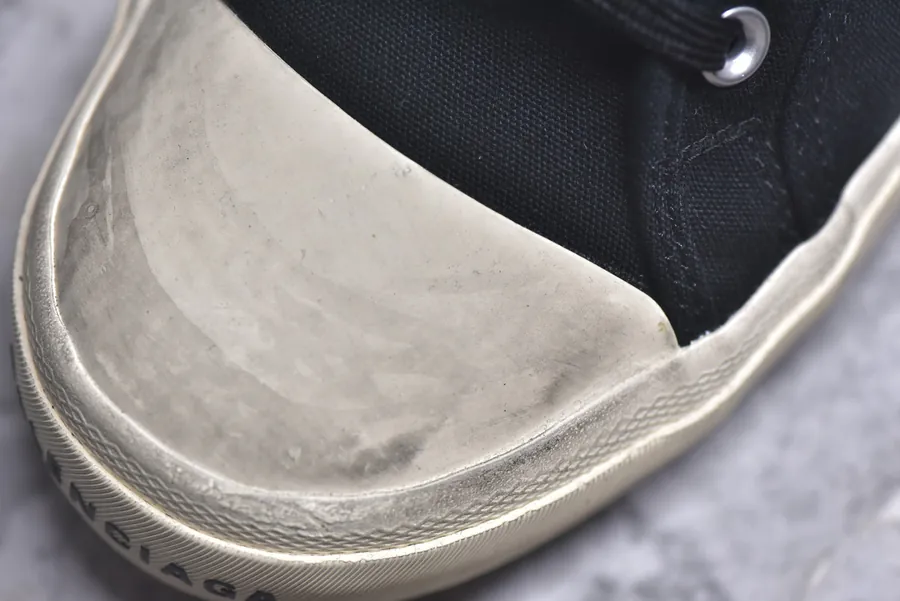 BALENCIAGA Paris Worn Effect Canvas Low Top Sneakers
