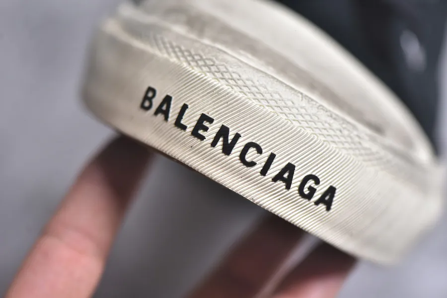 BALENCIAGA Paris Worn Effect Canvas Low Top Sneakers