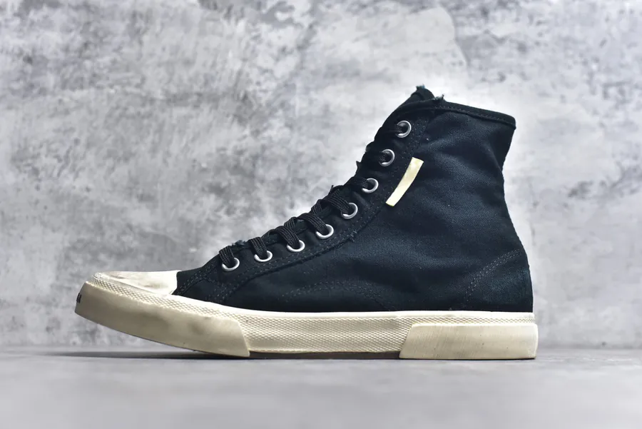 BALENCIAGA Paris Worn Effect Casual Low Top Canvas Shoes