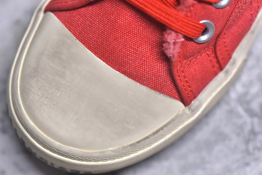 BALENCIAGA Paris Worn Effect Canvas Low Top Sneakers