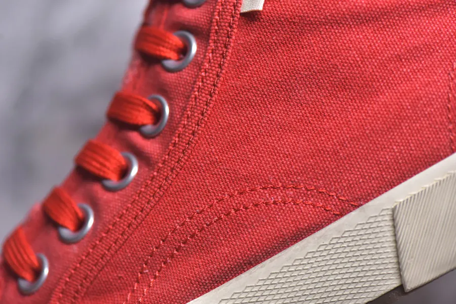 BALENCIAGA Paris Worn Effect Canvas Low Top Sneakers