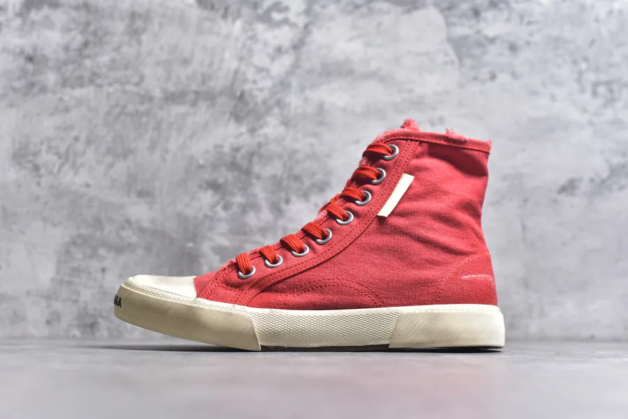 BALENCIAGA Paris Worn In Effect Casual Low Top Canvas Shoes