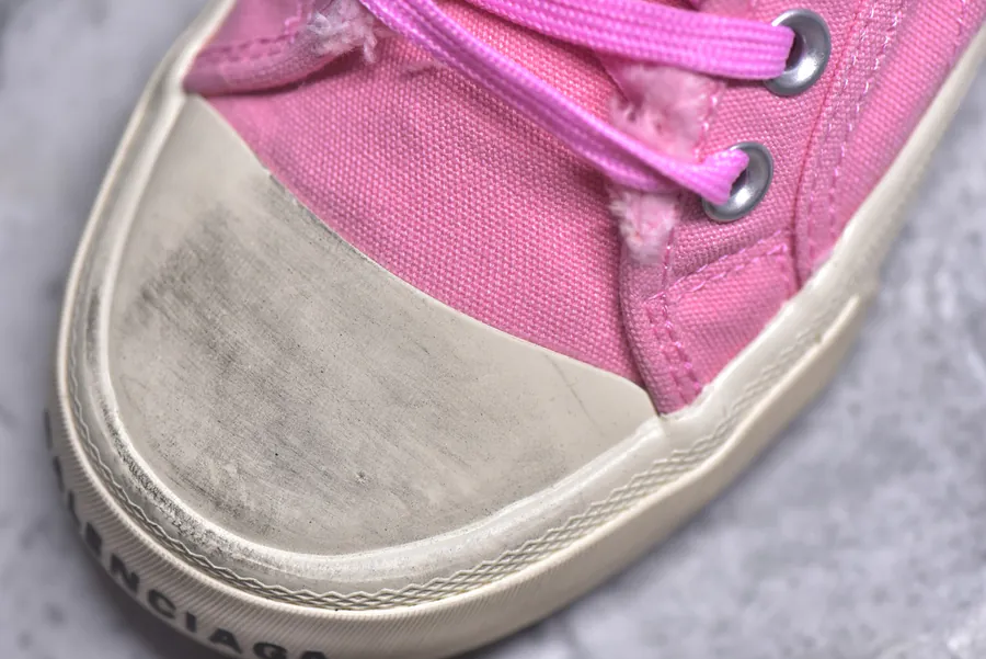 BALENCIAGA Paris Worn Effect Canvas Low Top Sneaker
