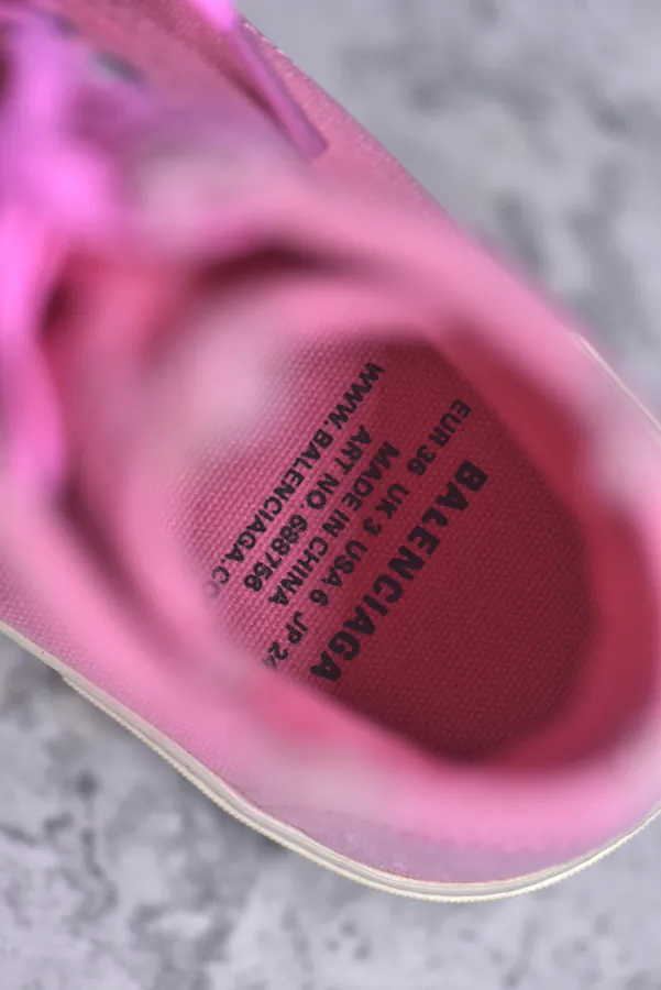 BALENCIAGA Paris Worn Effect Canvas Low Top Sneaker