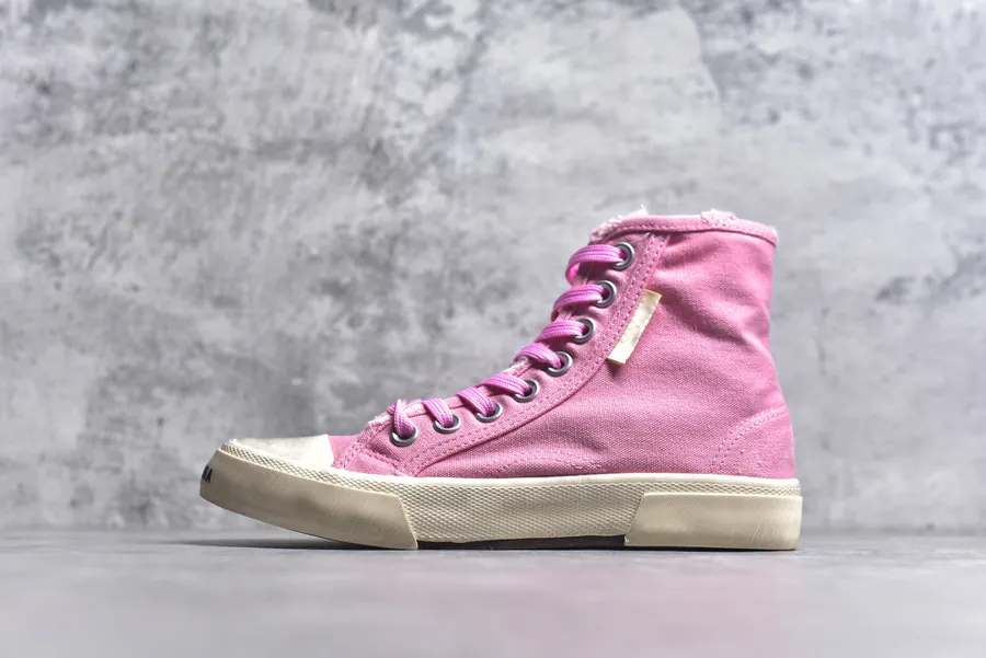 BALENCIAGA Paris Worn Effect Canvas Low Top Sneaker