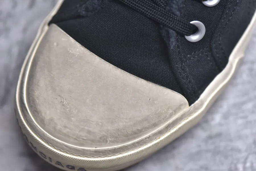 BALENCIAGA Paris Worn Effect Canvas Low Top Sneaker