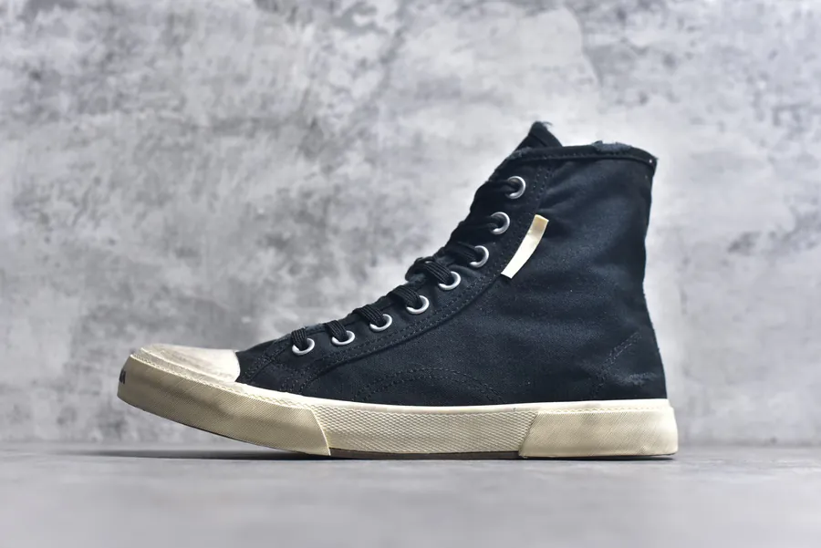 BALENCIAGA Paris Worn Effect Canvas Low Top Sneaker