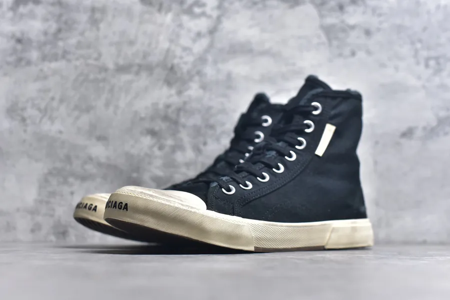 BALENCIAGA Paris Worn Effect Canvas Low Top Sneaker
