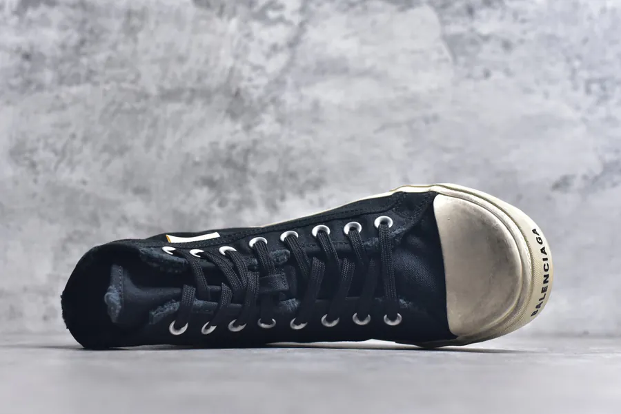 BALENCIAGA Paris Worn Effect Canvas Low Top Sneaker