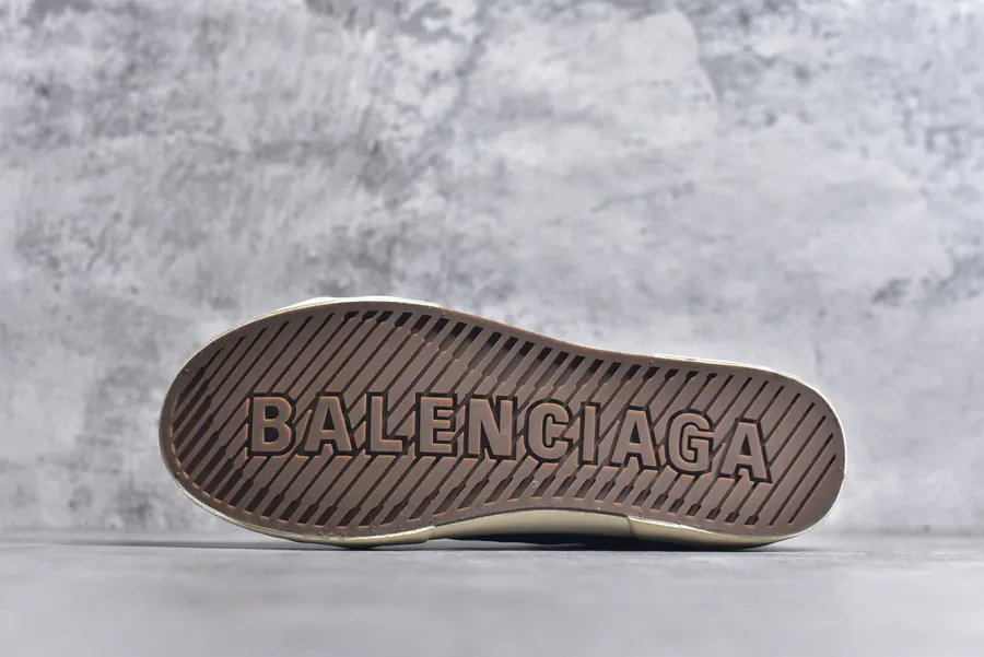 BALENCIAGA Paris Worn Effect Canvas Low Top Sneaker