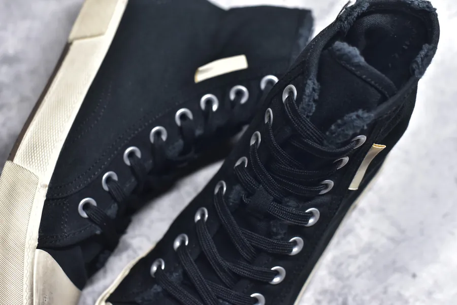 BALENCIAGA Paris Worn Effect Canvas Low Top Sneaker