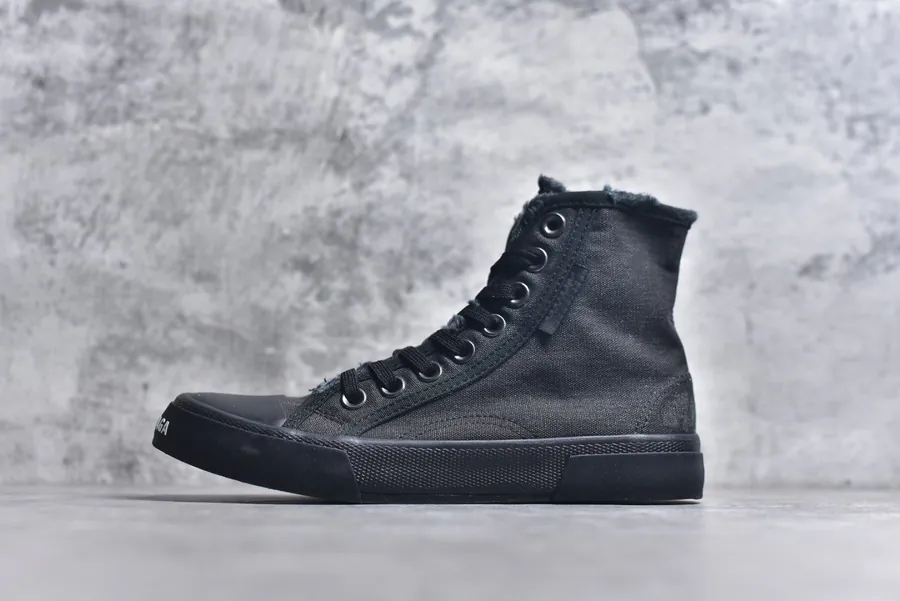 BALENCIAGA Paris Worn In Effect Low Top Canvas Sneakers