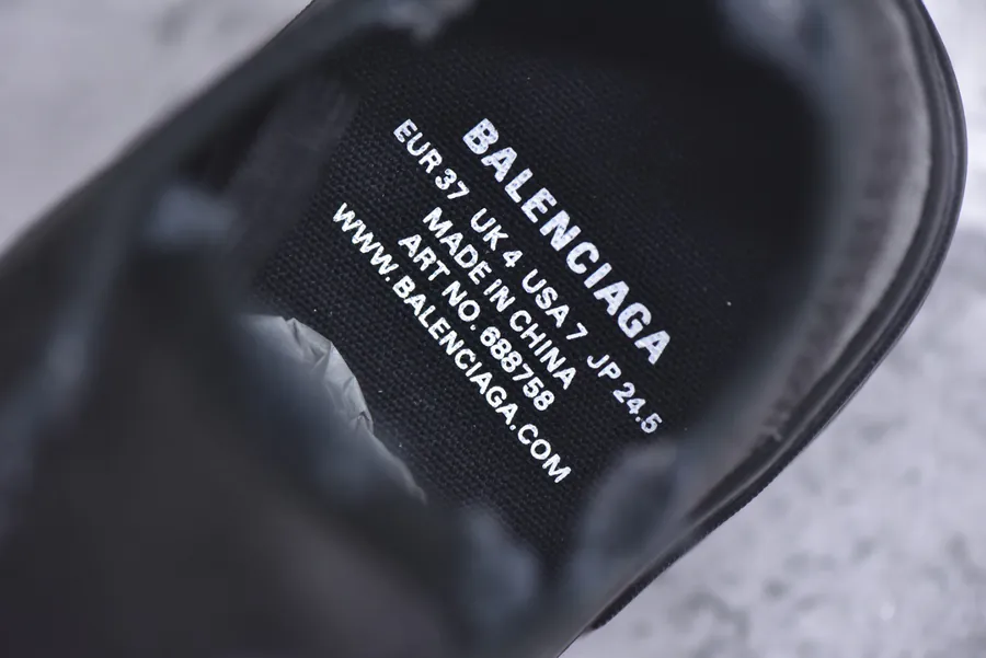 BALENCIAGA Paris Worn Effect Low Top Canvas Sneakers