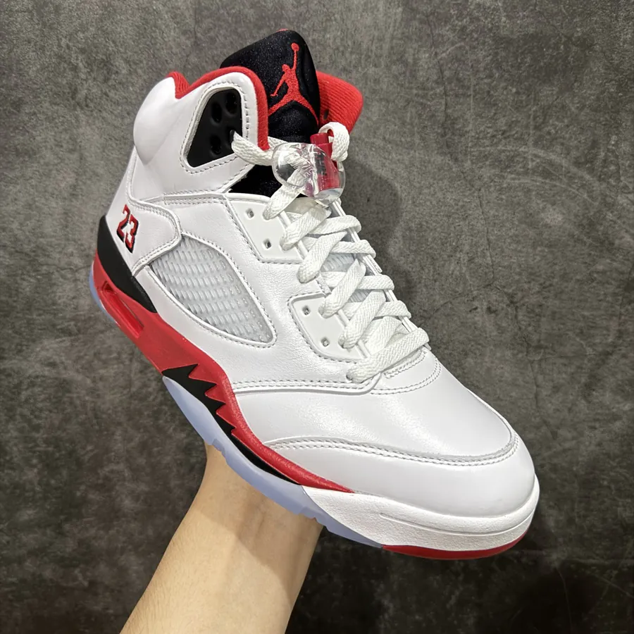 Air Jordan 5 Retro Fire Red Black Tongue