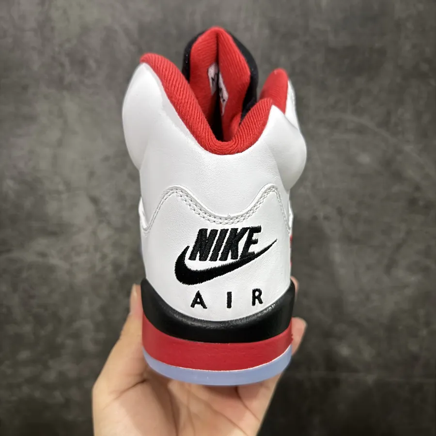 Air Jordan 5 Retro Fire Red Black Tongue
