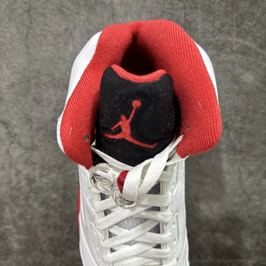 Air Jordan 5 Retro Fire Red Black Tongue