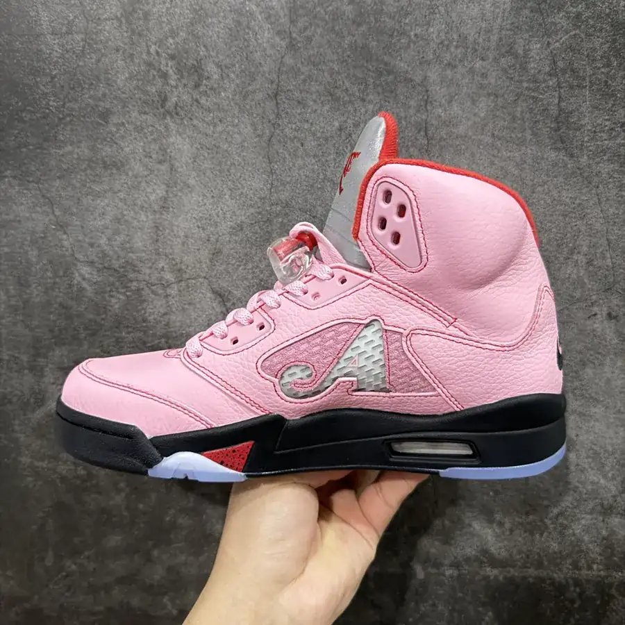 Awake x Air 5 Retro High Top Pink