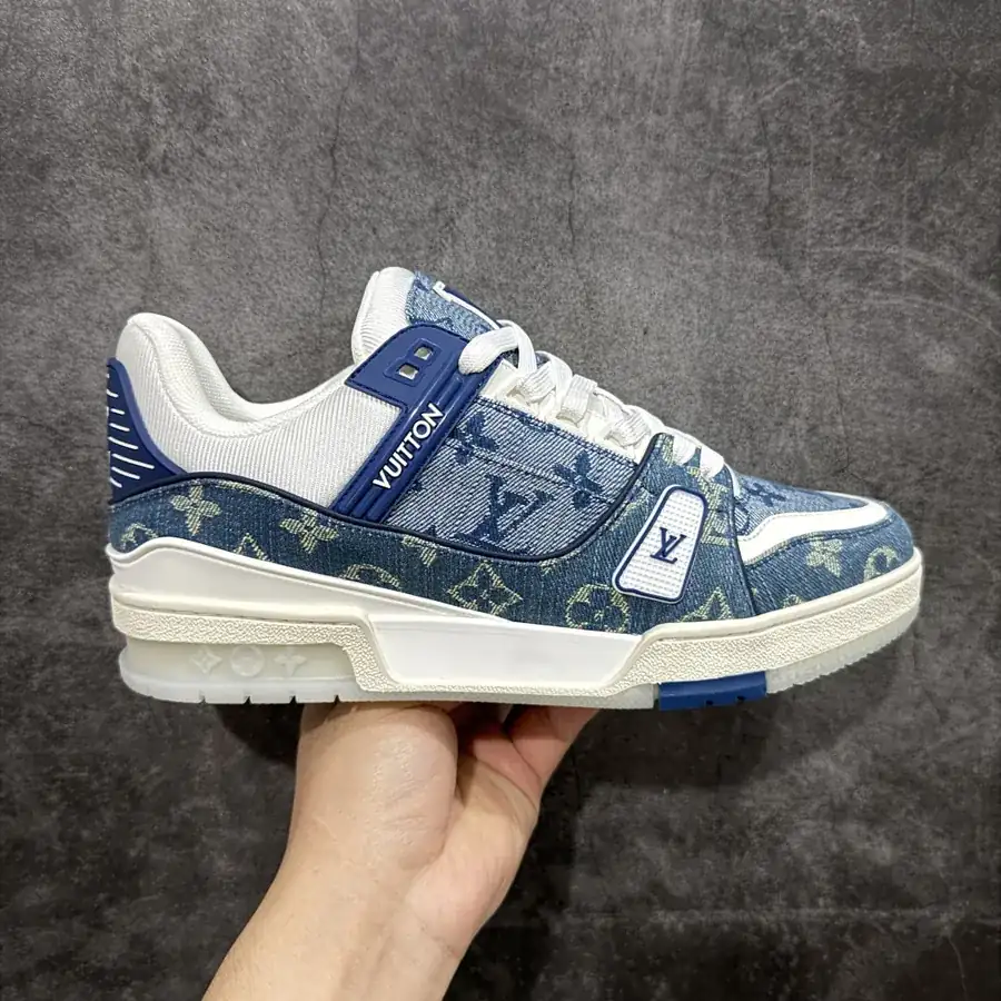 LV Trainer in Blue Calfskin