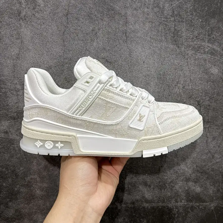 LV Trainer White Calfskin