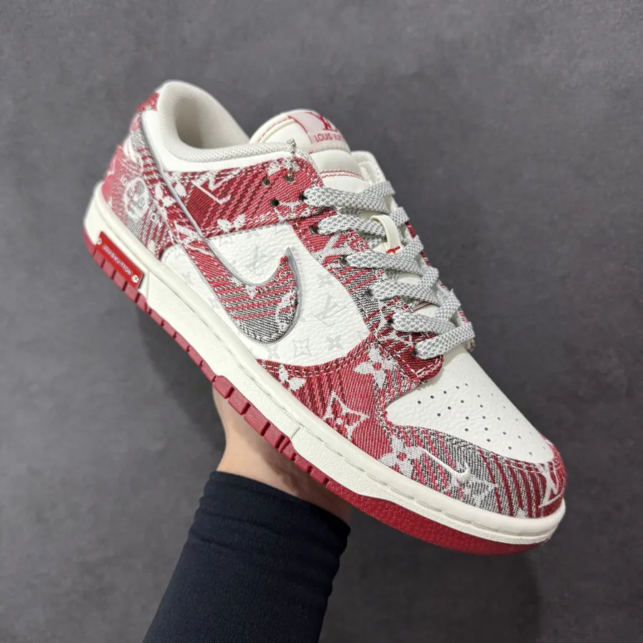 Nike SB Dunk Low LV Collaboration Gray Red Denim