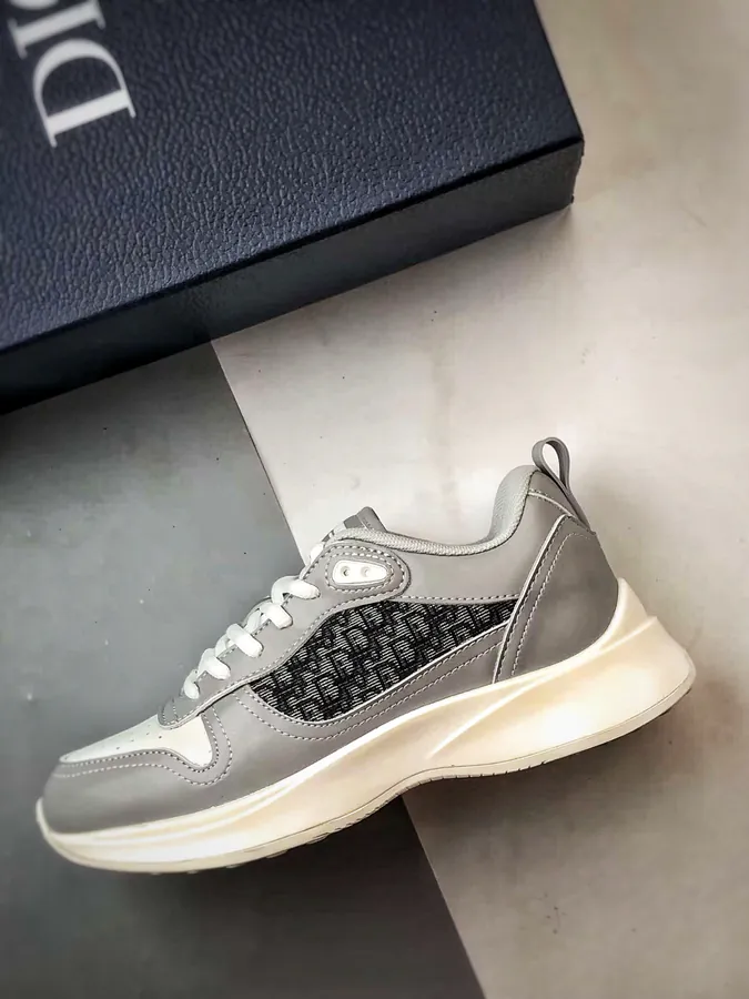 Dior B25 Oblique Runner Sneaker White and Grey