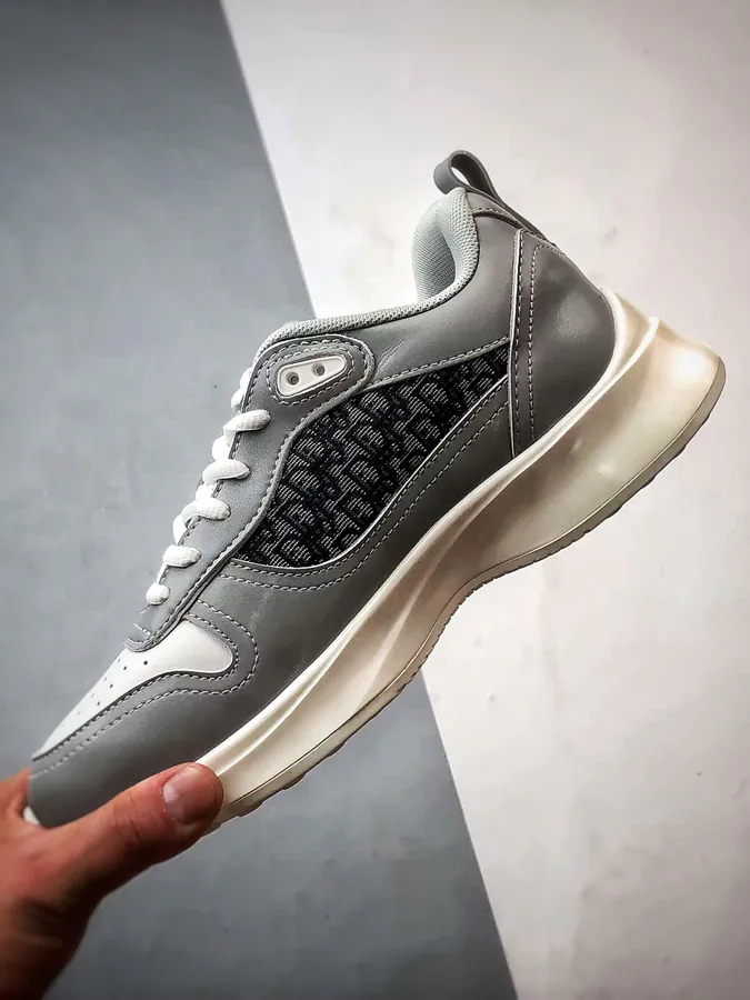 Dior B25 Oblique Runner Sneaker White and Grey