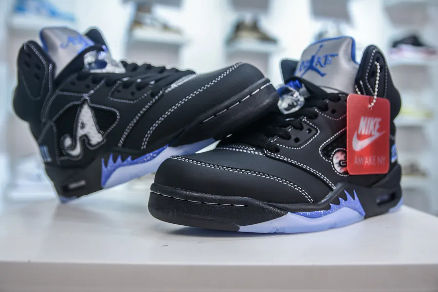 Awake x Air 5 Collaboration Black Blue Sneaker