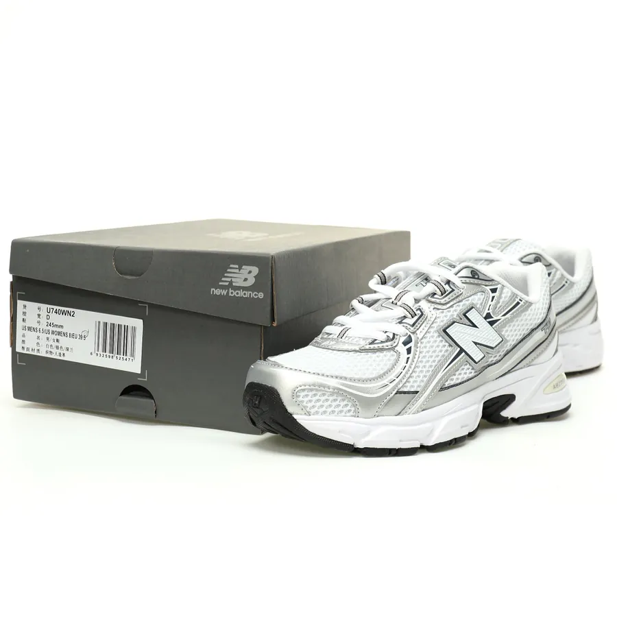 New Balance MR740 Low Top Sneaker with Silver and Midnight Blue Color