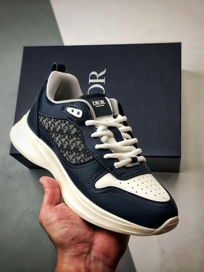 Dior B25 Oblique Runner Sneaker Blue and White