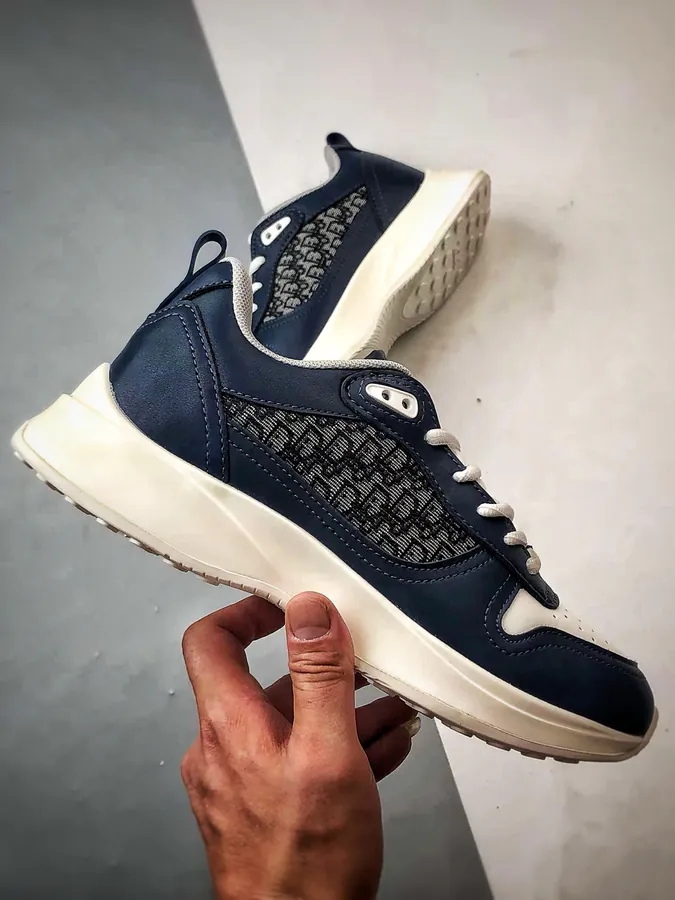Dior B25 Oblique Runner Sneaker Blue and White