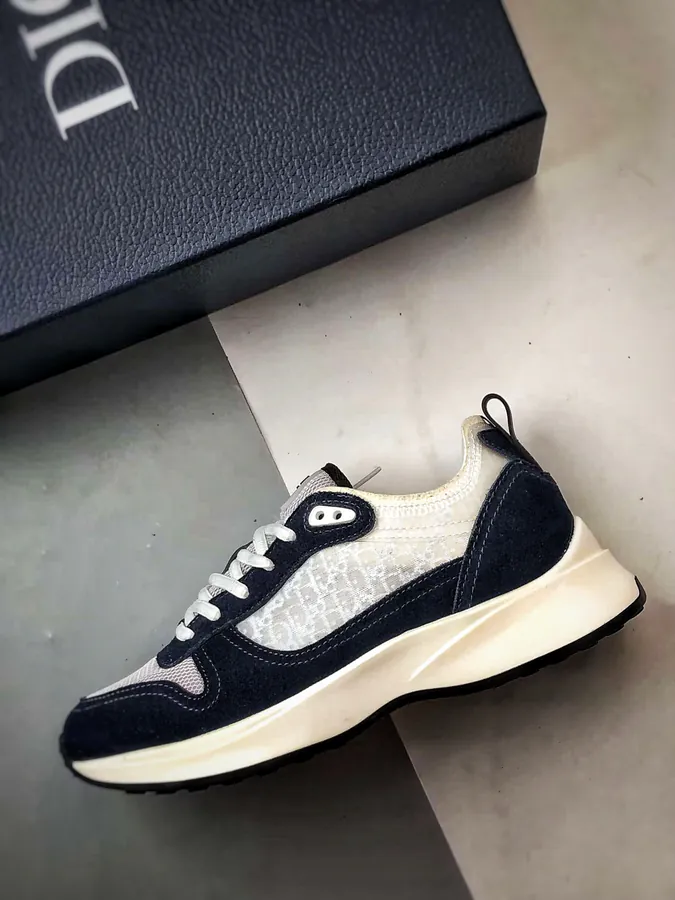 Dior B25 Oblique Runner Sneaker White Blue