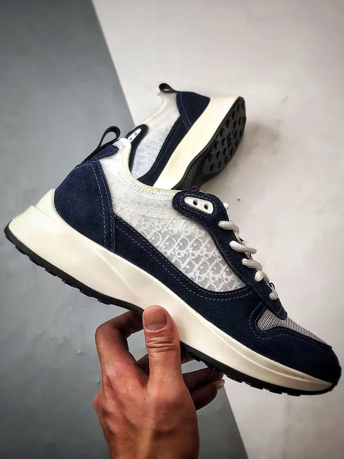 Dior B25 Oblique Runner Sneaker White Blue